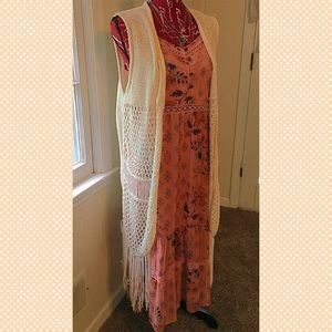 {B Design}❤️Fringe-with-Benefits❤️Extra Long Vest